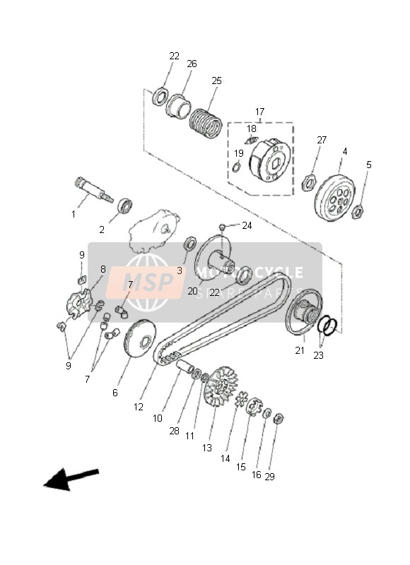 Yamaha YQ50 AEROX 2011 Embrayage pour un 2011 Yamaha YQ50 AEROX